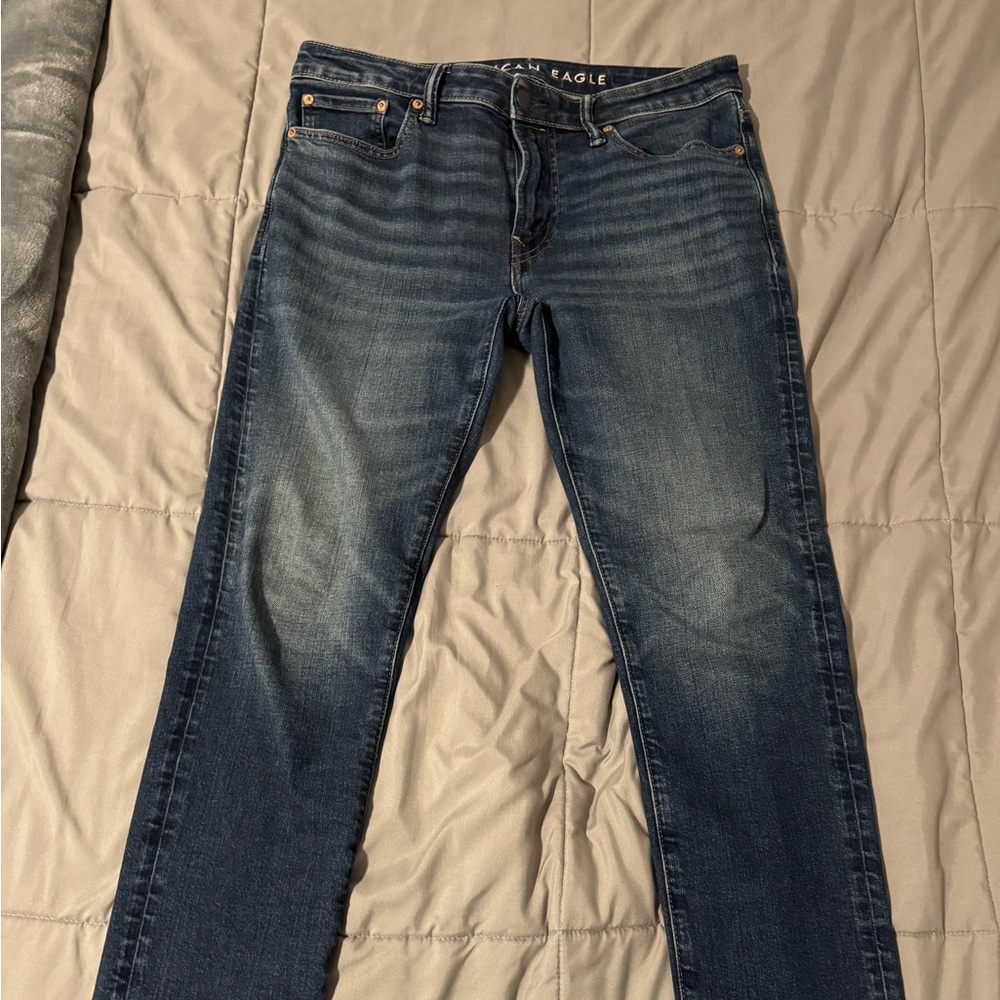 American Eagle Outfitters Dark Blue Airflex Skinny Jeans